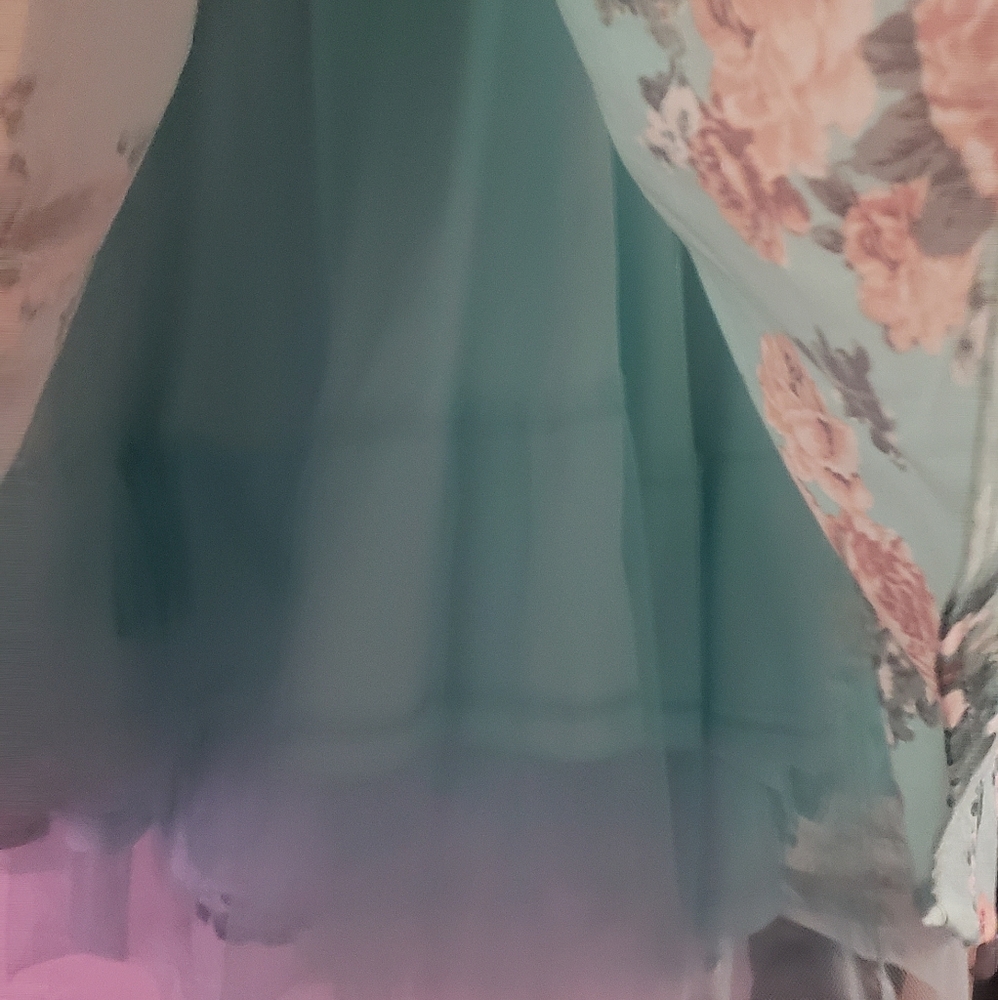 Blue floral halter top dress - Picture 3 of 4